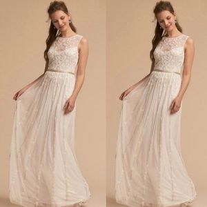 Anthropologie X BHLDN Eliza Dress (White)